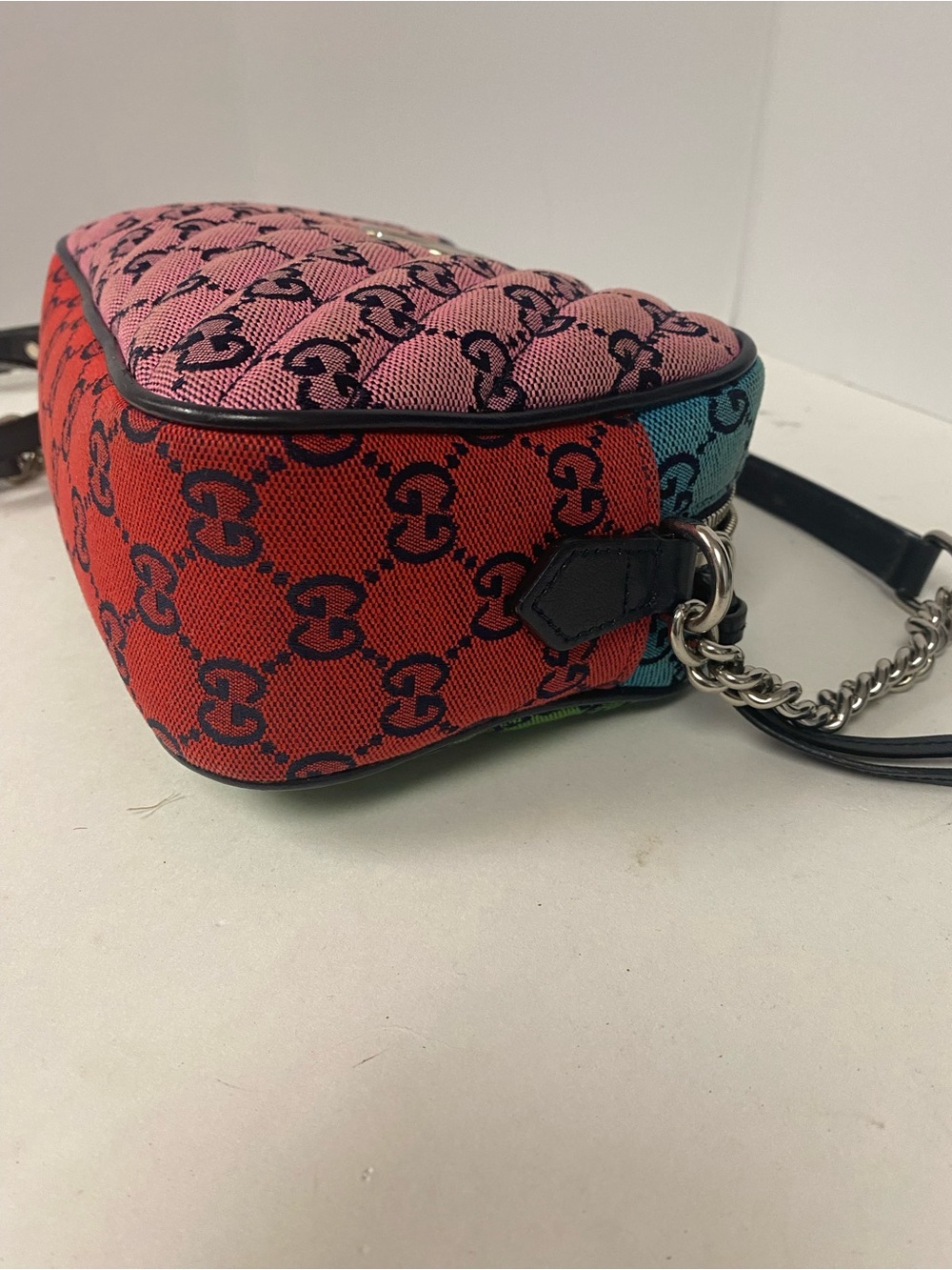 Gucci multicolor GG canvas small MORMONT chain shoulder bag - Picture 4 of 12
